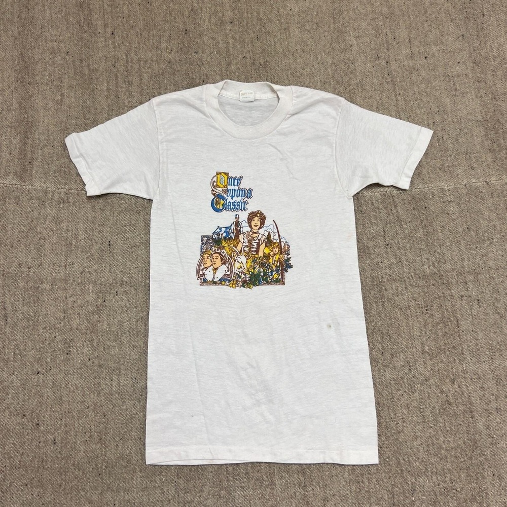 Vintage Once Upon A Classic Shirt Mens XS White 1970s Medieval